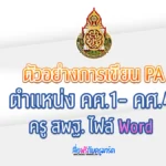 แจกฟรี - รายงานผลการปฏิบัติงาน ว pa