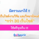 30 เว็บไซต์งานวิจัย และวิทยานิพนธ์