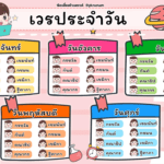 ตารางเวรประจำวัน น่ารัก