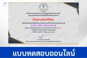 ข้อสอบวัดระดับความรู้ภาษาอังกฤษ English Grammar