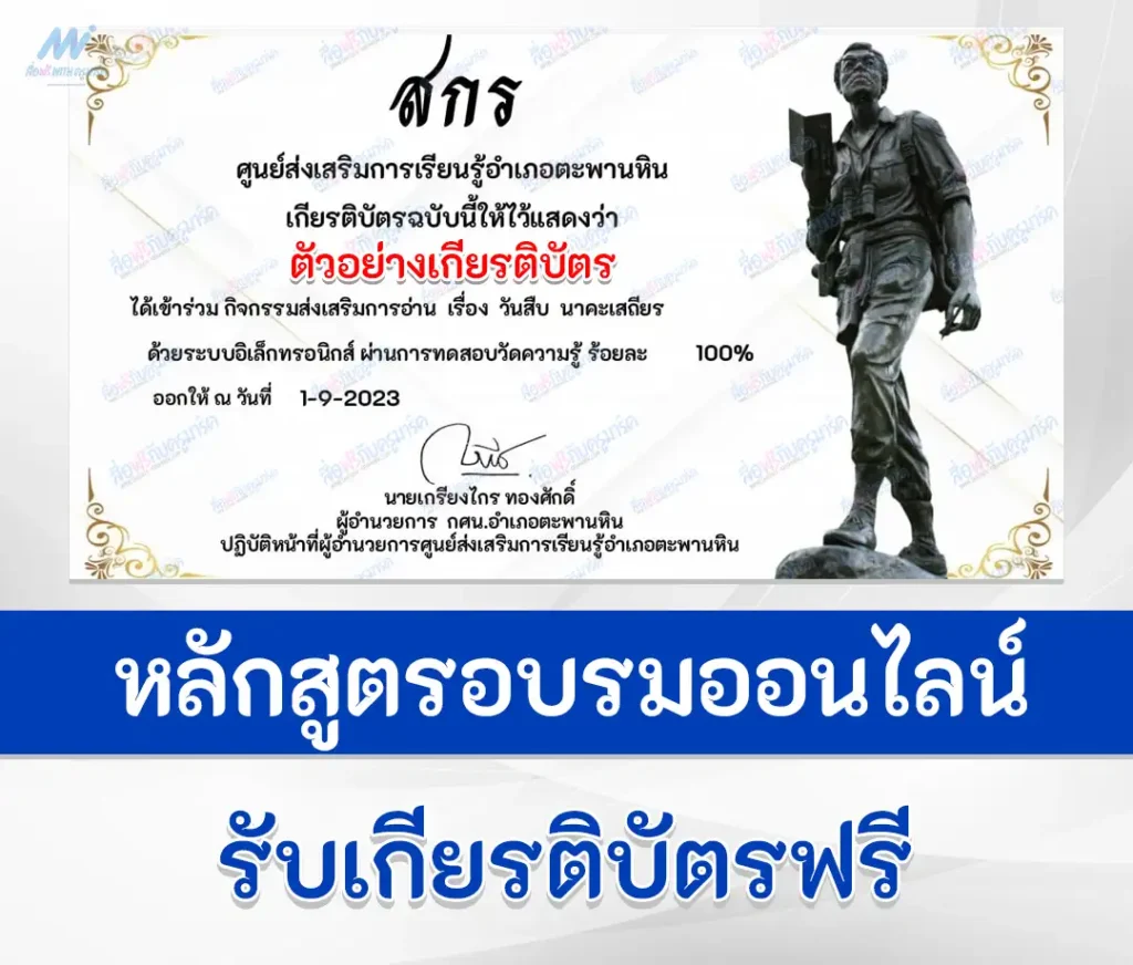ทำข้อสอบวัดระดับความรู้ วันสืบ นาคะเสถียร ชุด 3