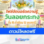 บอร์ดความรู้ วันลอยกระทง