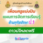 ไฟล์แผนการสอนต้านทุจริตศึกษา ป.1