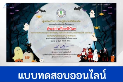 ทำข้อสอบวัดระดับความรู้ เรื่อง วันฮาโลวีน ชุดที่ 5