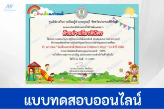 ทำข้อสอบวัดระดับความรู้ วันเด็กแห่งชาติ