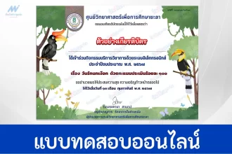 ทำข้อสอบวัดระดับความรู้ วันรักนกเงือก