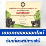 ทำข้อสอบวัดระดับความรู้ กิจกรรมรักการอ่าน วันช้างไทย