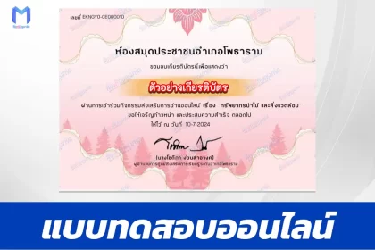 ทำข้อสอบวัดระดับความรู้ ทรัพยากรป่าไม้ และสิ่งแวดล้อม