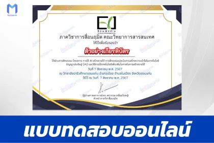 เกียรติบัตรออนไลน์ ทำข้อสอบวัดระดับความรู้ การใช้ AI สร้างรายได้ 2567