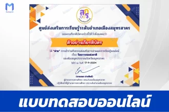 เกียรติบัตรออนไลน์ ทำข้อสอบวัดระดับความรู้ วันเยาวชนแห่งชาติ 2567