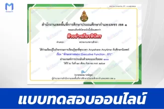 เกียรติบัตรออนไลน์ ทําข้อสอบวัดระดับความรู้ ทักษะทางสมอง (Executive Function; EF) 2567