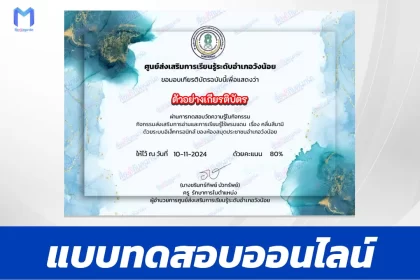 เกียรติบัตรออนไลน์ ทำข้อสอบวัดระดับความรู้ คลื่นสึนามิ 2567