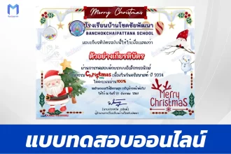 เกียรติบัตรออนไลน์ ทำข้อสอบวัดระดับความรู้ ภาษาอังกฤษ วันคริสต์มาส 2567