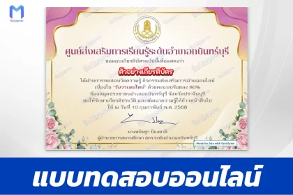 เกียรติบัตรออนไลน์ ทำข้อสอบวัดระดับความรู้ เรื่องวันวาเลนไทน์ 2567