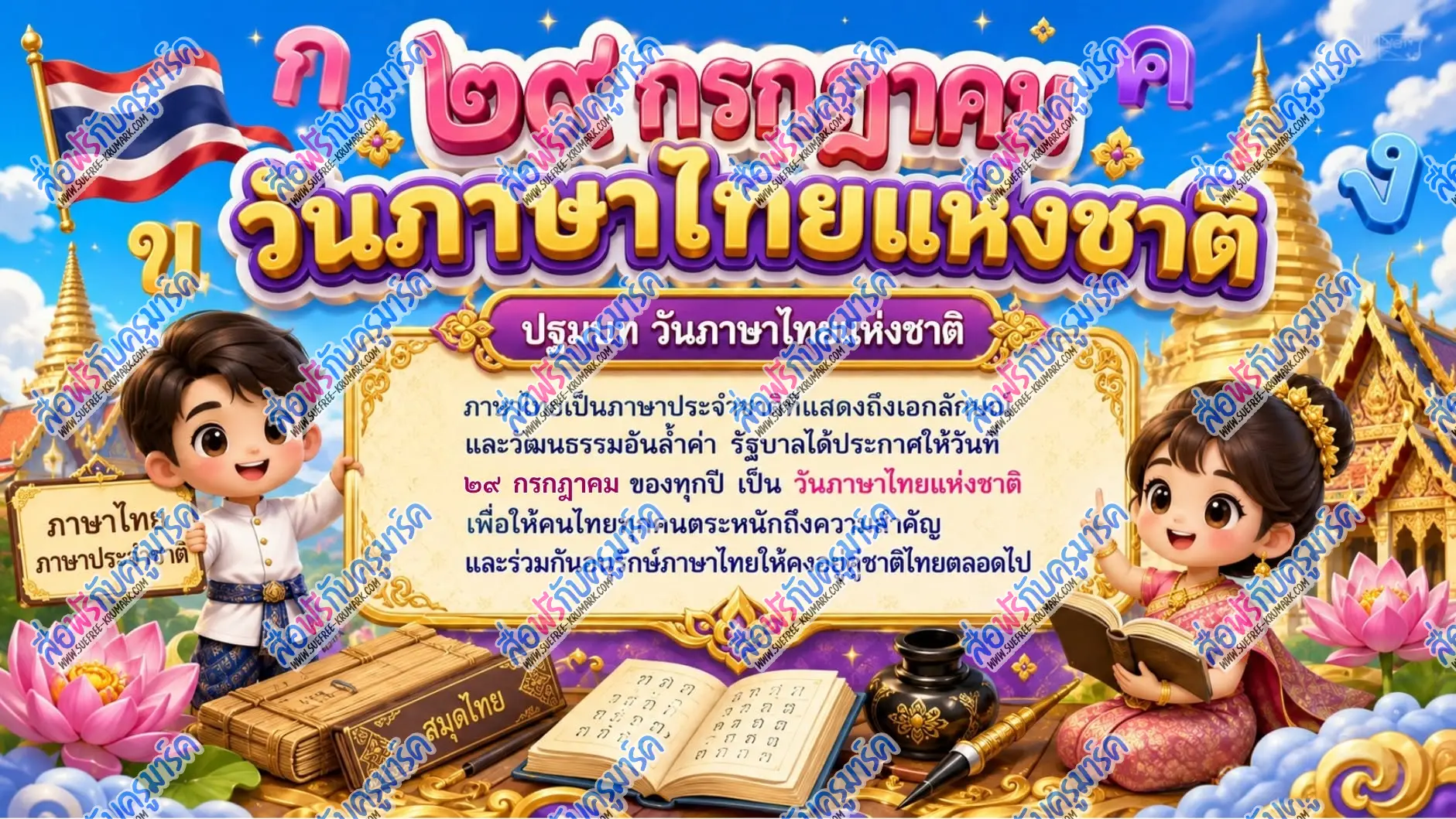 แจกไฟล์บอร์ดความรู้ วันภาษาไทยแห่งชาติ 2 แจกไฟล์บอร์ดความรู้ วันภาษาไทยแห่งชาติ 2567